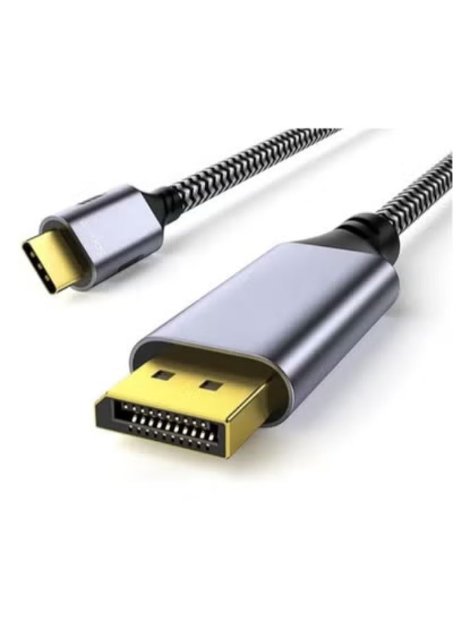 High-Speed 8K USB-C to DisplayPort 1.4 Cable - 6.6ft (2m) - Supports 8K@60Hz, 4K@144Hz, 2K@240Hz - Premium Type-C to DP 1.4 Adapter - Stable UHD Video & Audio - Image 1